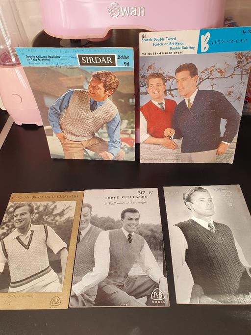courses Upper Gornal Dudley - Photos for vintage knitting patterns x 5