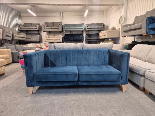 Buy & Sell Blakenhall Wolverhampton - Photos for Sofology Fluted Isla Blue Velvet 2 Seater