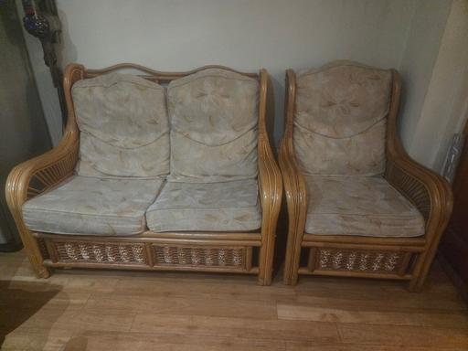 Buy & Sell Ilford Redbridge - Photos for 4 Piece Rattan / Cane Sofa Set – Sofa + Armch