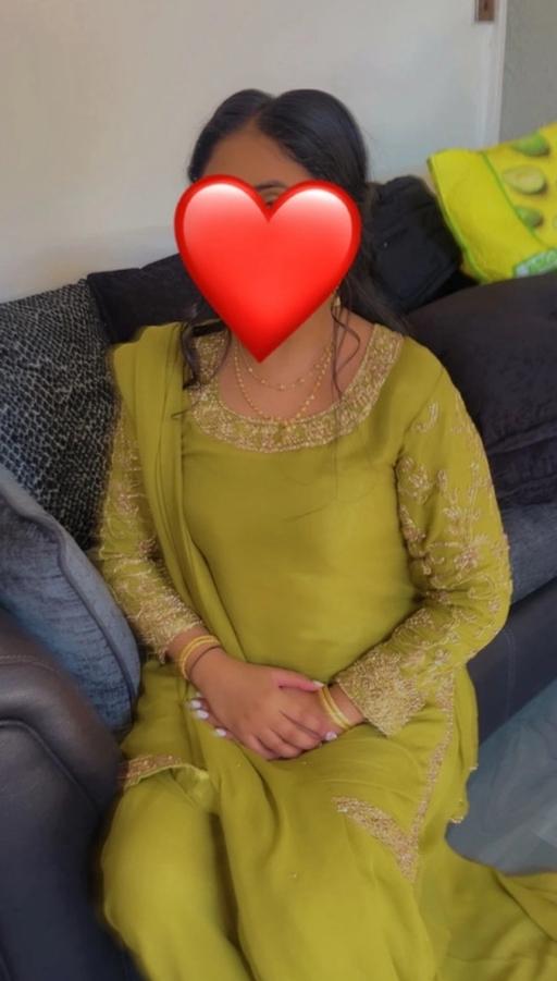 Buy & Sell Blackburn Blackburn with Darwen - Photos for Mehndi olive green kameez with wide leg pants