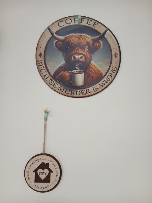 Buy & Sell Bradley Fold Trading Estate Bury - Photos for Highland Cow Metal Plaque Good Con