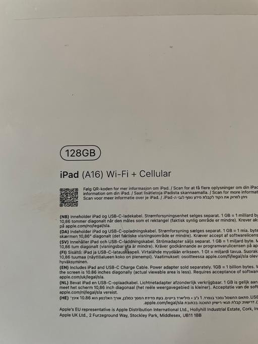 Buy & Sell Small Heath Birmingham - Photos for iPad A16 New Boxed WiFi and Cellular 128gb