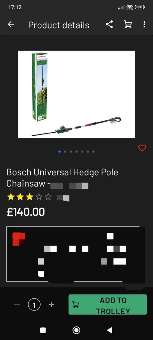 Buy & Sell Brockmoor Dudley - Photos for bosch universal telescopic hedge trimmer