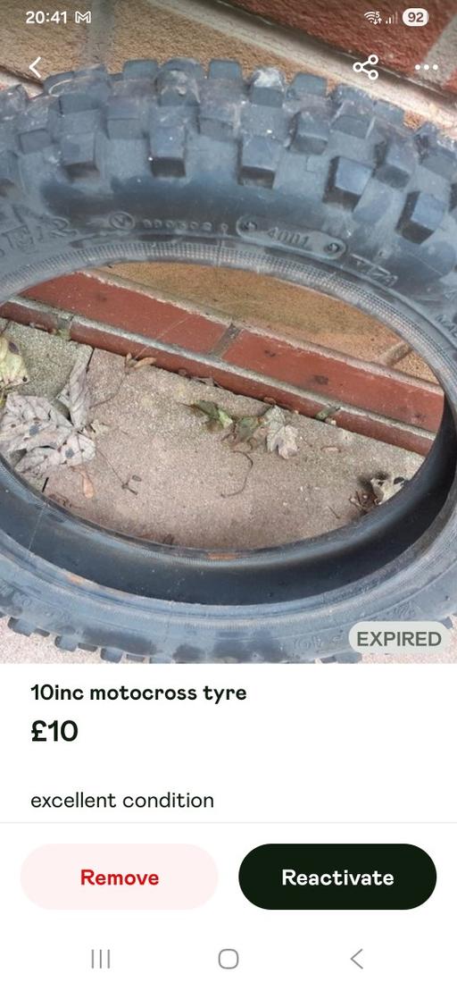Vehicles Dudley Port Sandwell - Photos for 10 inc motorcross tyre