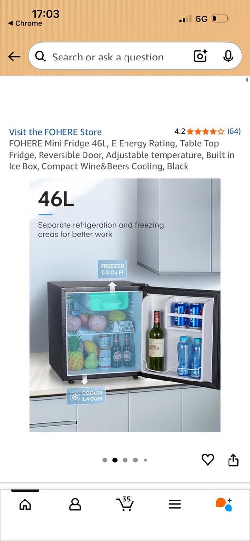 Buy & Sell Ilford Redbridge - Photos for Table top fridge, black, fohere