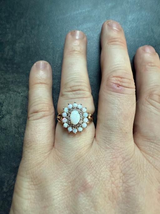 Buy & Sell Shenstone Lichfield - Photos for 9ct yellow gold opal and diamond ring ,size R