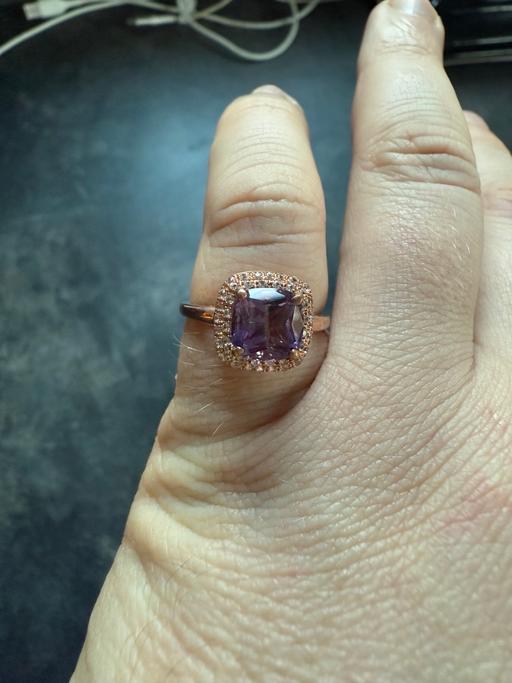 Buy & Sell Shenstone Lichfield - Photos for 9ct rose gold amethyst and cz ring, size N