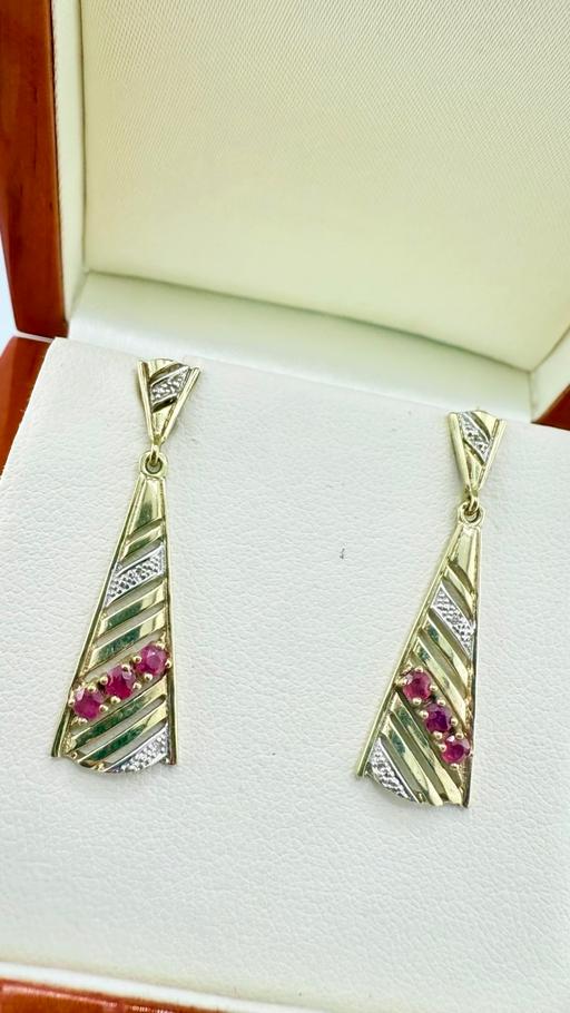 Buy & Sell Harrow on the Hill North West London - Photos for 9ct Gold Ruby and Diamond Art Deco Earrings
