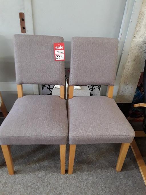 Buy & Sell Saint Pauls Trading Estate Tameside - Photos for 2 oak lilac fabric dining chairs £36 PAIR