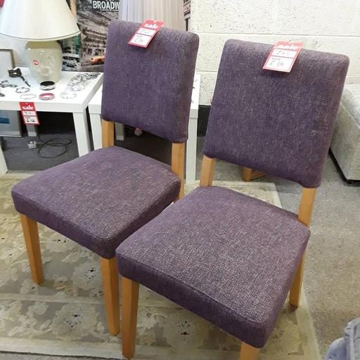 Buy & Sell Saint Pauls Trading Estate Tameside - Photos for 2 oak purple fabric dining chairs £36 PAIR!