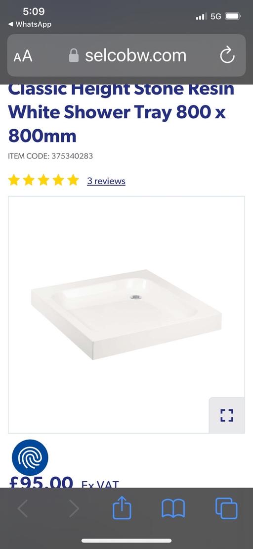 Buy & Sell Northumberland Park North London - Photos for Resin shower tray BRAND NEW Selco rrp £95