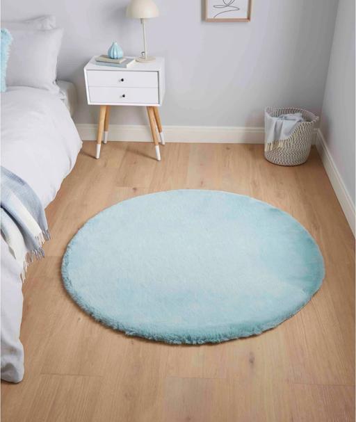 Buy & Sell Lye Dudley - Photos for Brand New Teddy, Pale Blue Round Rug-wayfair