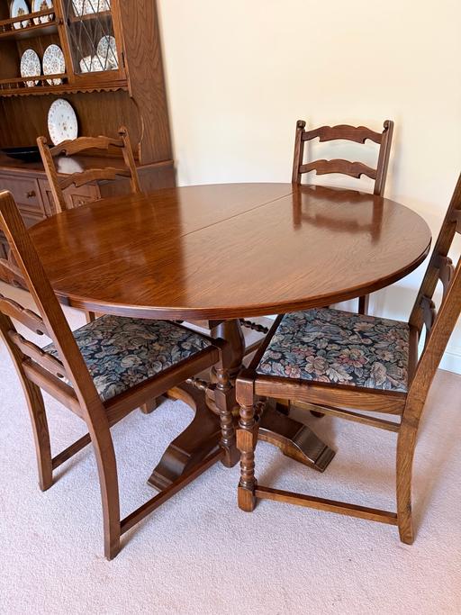 Buy & Sell Crewe Cheshire East - Photos for Vintage Solid Oak Ext Dining Table, 4 chairs