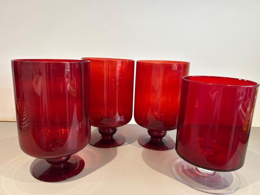 Buy & Sell Clayton West Kirklees - Photos for 4 Red Glass Candle Holders
