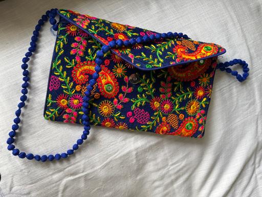 Buy & Sell Dewsbury Kirklees - Photos for Boho Embroidered Mirror Work Clutch Bag
