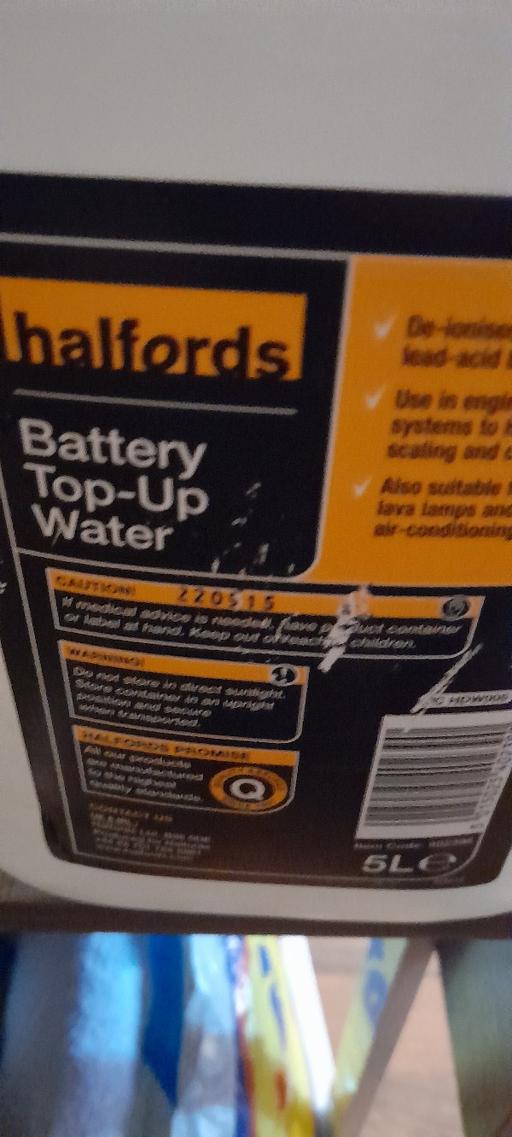 Vehicles Walsall Wood Walsall - Photos for Halford battery top up water