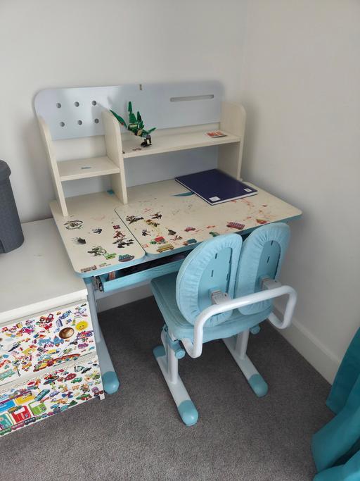 Buy & Sell Newport Uttlesford - Photos for Kids Study Desk and Chair Set – Blue/White
