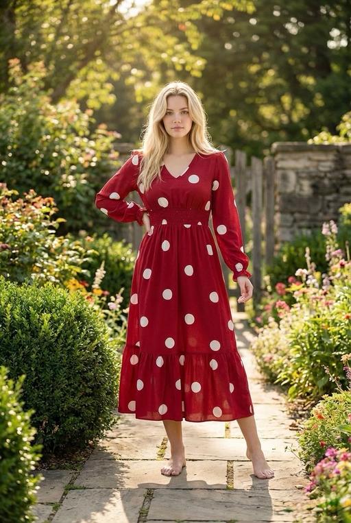 Buy & Sell Balham South West London - Photos for Vintage Style Red Polka Dot Maxi Dress