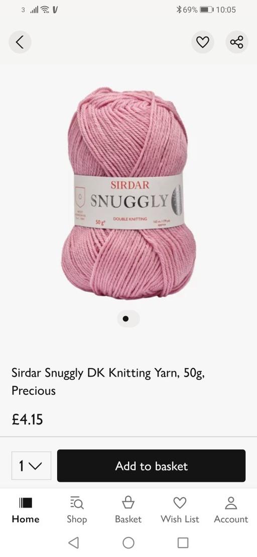 Buy & Sell Heath Town Wolverhampton - Photos for New pearly pink wool 50g double knit