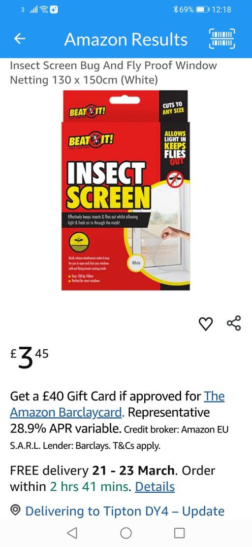 Buy & Sell Heath Town Wolverhampton - Photos for New white insect screen