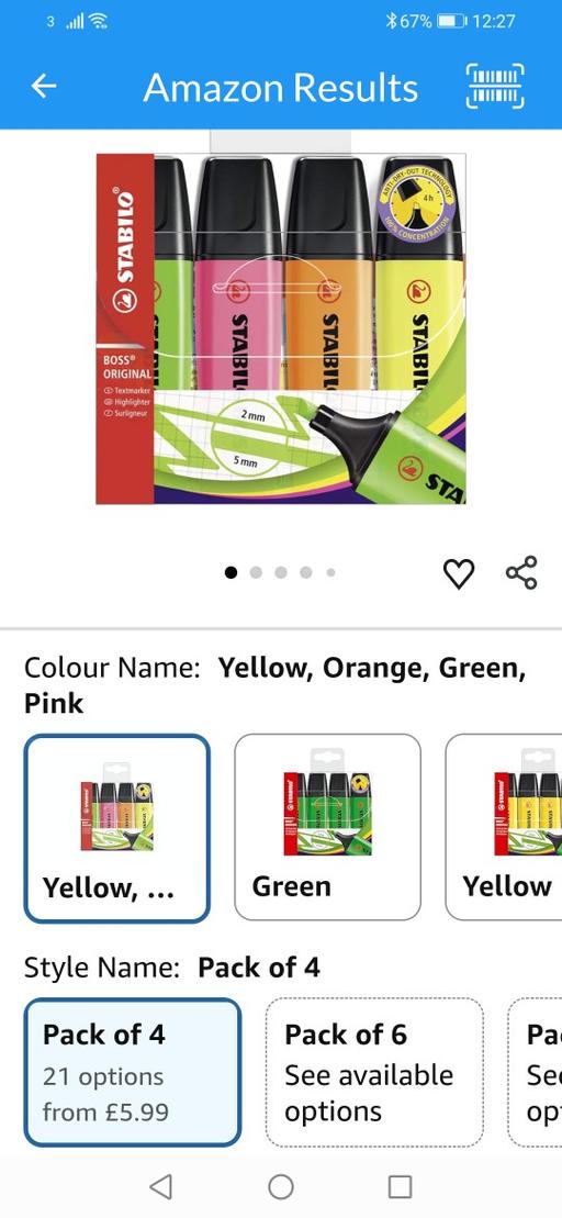 Buy & Sell Moseley Village Wolverhampton - Photos for New Stabilo PK 4 highlighters