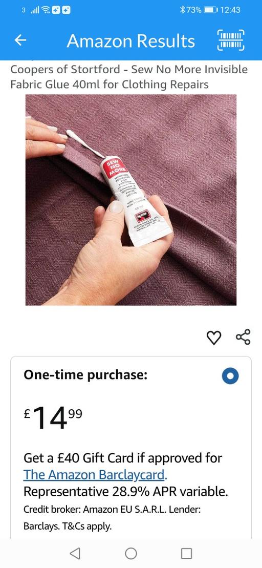 Buy & Sell Heath Town Wolverhampton - Photos for New 40ml Coopers sew no more adhesive