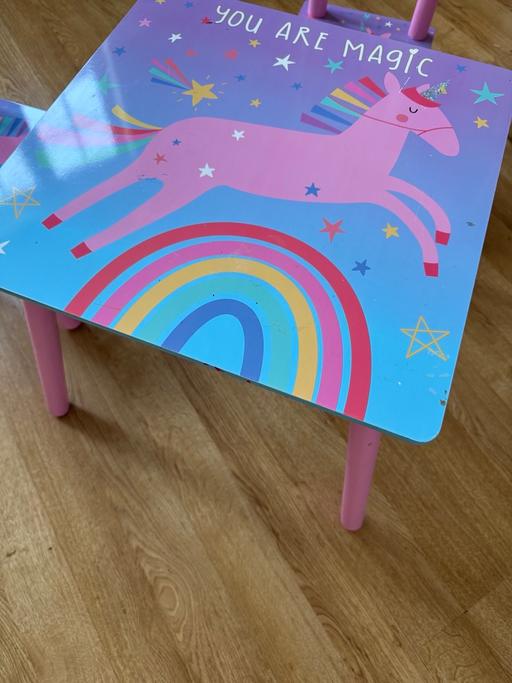 Buy & Sell Gravesend Gravesham - Photos for Wooden Toddler Unicorn Craft Table & 2 Chairs