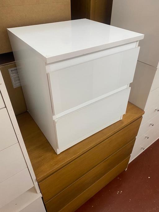 Buy & Sell Coventry City Centre Coventry - Photos for Gloss 2 Drawer Bedside Cabinet - White