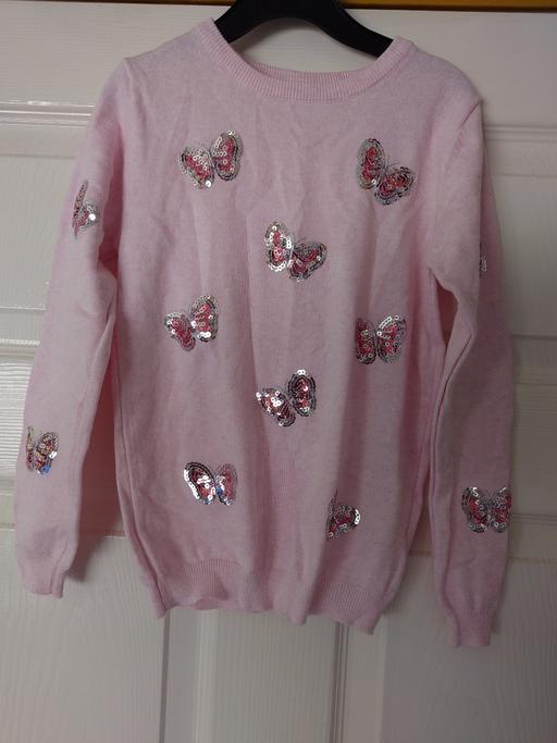 Buy & Sell Woodthorpe Charnwood - Photos for Girls pink sequin butterfly jumper size 7-8Y