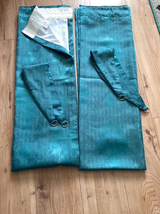Buy & Sell Shotton Colliery County Durham - Photos for Teal curtains with tie backs size 46 / 72