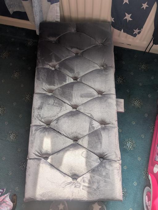 Buy & Sell Stourbridge Dudley - Photos for GREY VELOUR OTTOMAN
