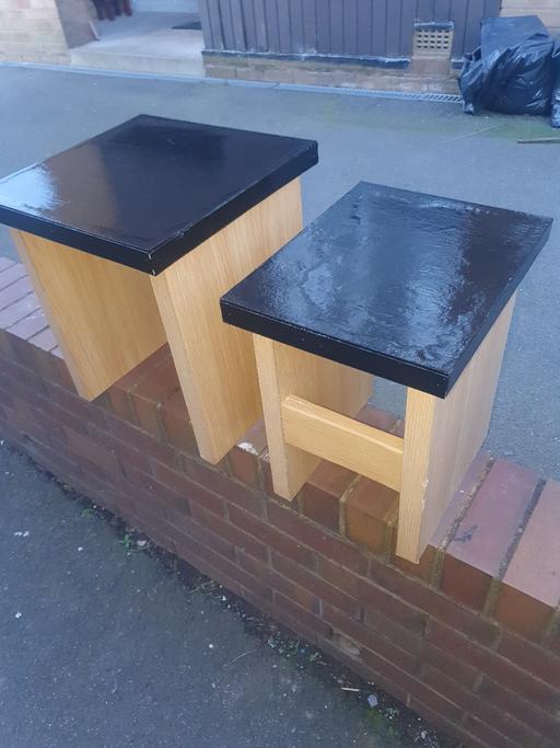 Buy & Sell Pensnett Dudley - Photos for 2 Black Top , Wooden , Solid , Side Tables GC