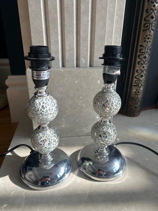 Buy & Sell Dovecot Knowsley - Photos for 2 x bedside lamps. Great condition. Silver.