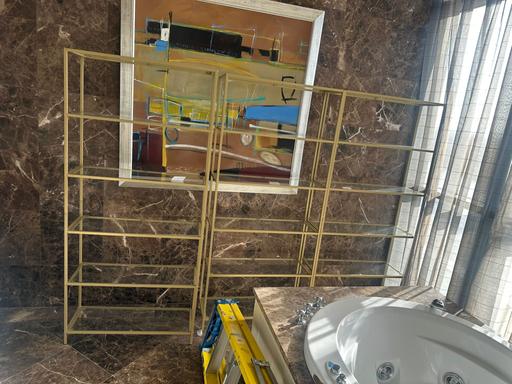 Buy & Sell Bromley East London - Photos for Vasagle 6 tier glass shelf (Gold)