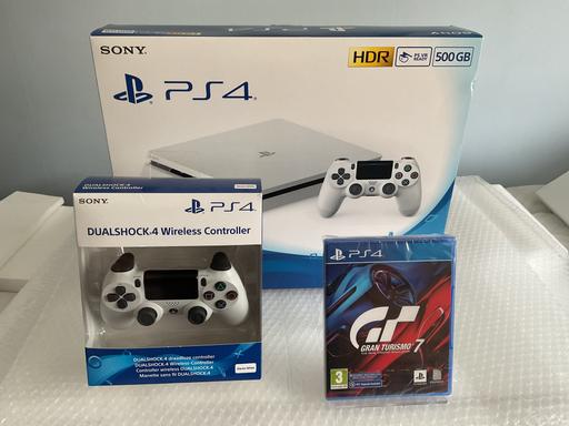 Buy & Sell - Photos for PS4 Slim 500GB Console - Glacier White Bundle