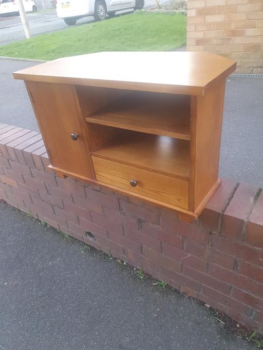 Buy & Sell Pensnett Dudley - Photos for Solid Wood TV Stand , With Shelf & Draw,VGC