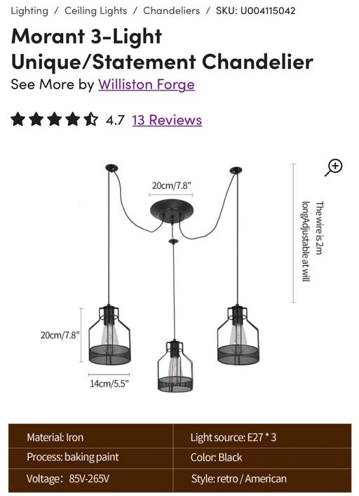 Buy & Sell Elsecar Barnsley - Photos for Morant lighting from wayfair