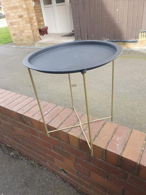Buy & Sell Pensnett Dudley - Photos for Folding Metal Table With Gold Stand , VGC