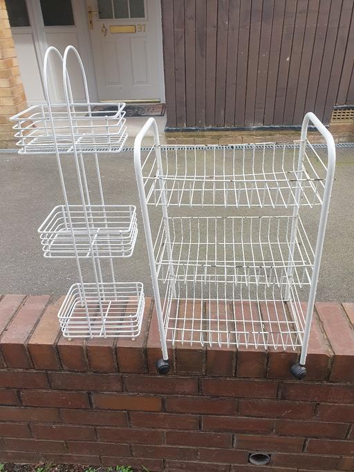 Buy & Sell Pensnett Dudley - Photos for White Metal Bathroom Caddy & Wheeled Basket