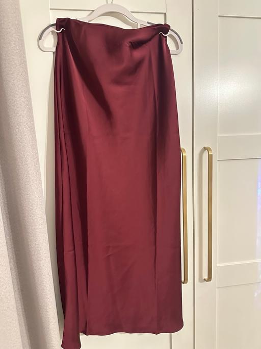 Buy & Sell Mickleover Derby - Photos for Burgundy Satin Midi Skirt - Size S