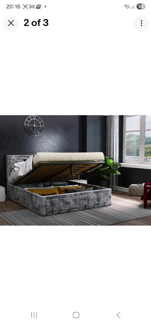 Buy & Sell Wednesbury Sandwell - Photos for silver crushed plush double ottoman bed