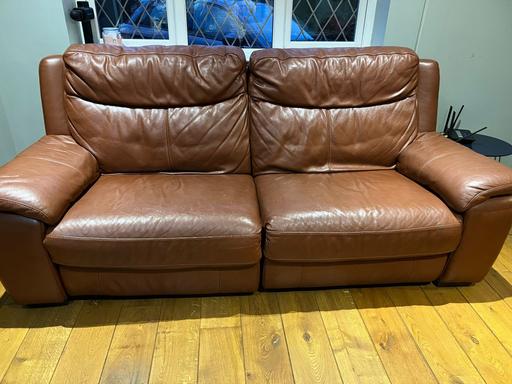 Buy & Sell Manor Park East London - Photos for brown leather recliner sofas.