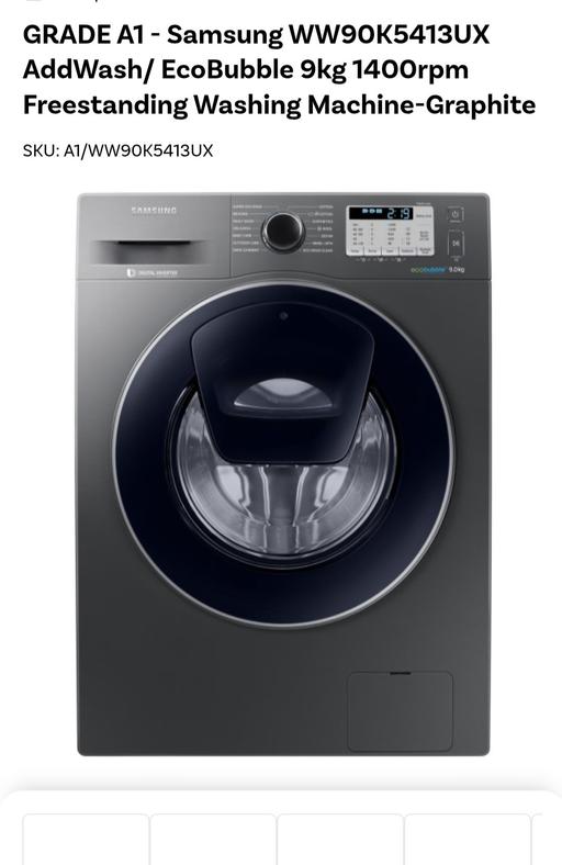 Buy & Sell Birchills Walsall - Photos for Samsung WW90K5413UX Washing Machine in Graphi