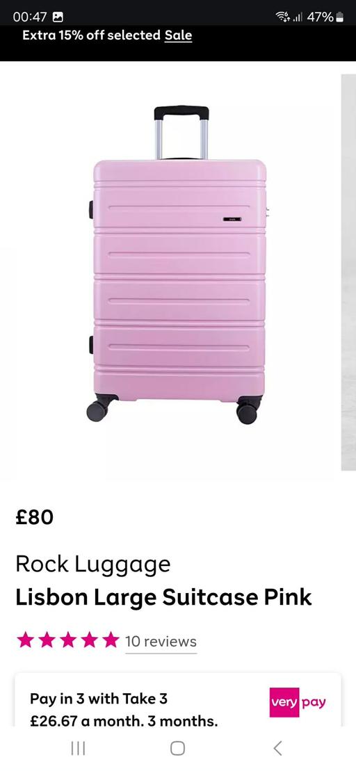 Buy & Sell Hurst Green Dudley - Photos for Rock Luggage Lisbon Large Suitcase Pink