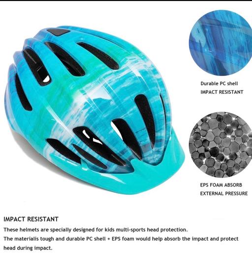 Buy & Sell Bardsley Oldham - Photos for Kids Cycling Helmet - Turquoise Swirl Design