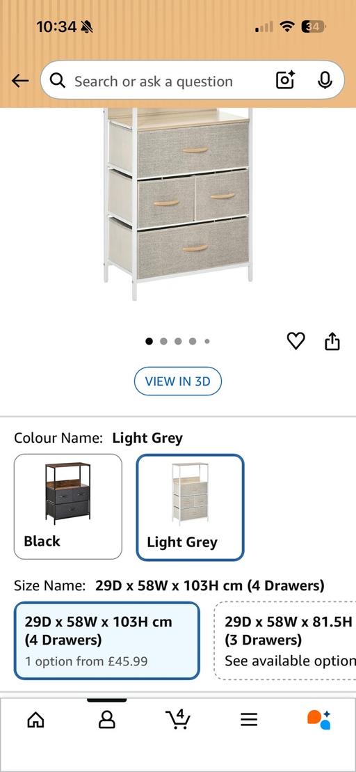 Buy & Sell Surrey Quays South East London - Photos for 4 Drawer storage chest living and bedroom sto