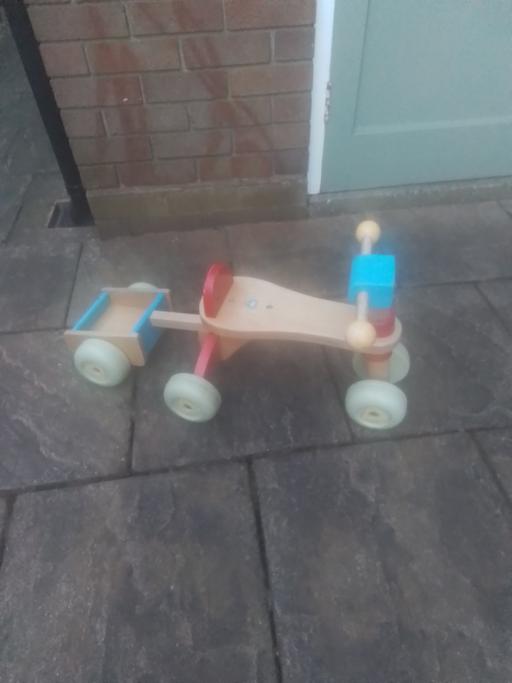 Buy & Sell Aldridge Walsall - Photos for ELC WOODEN PUSH ALONG WITH TRUCK