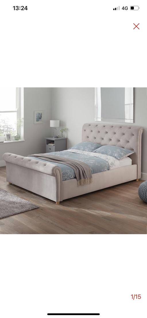 Buy & Sell Coventry City Centre Coventry - Photos for Kingsize Velvet Ottoman Bed - Silver
