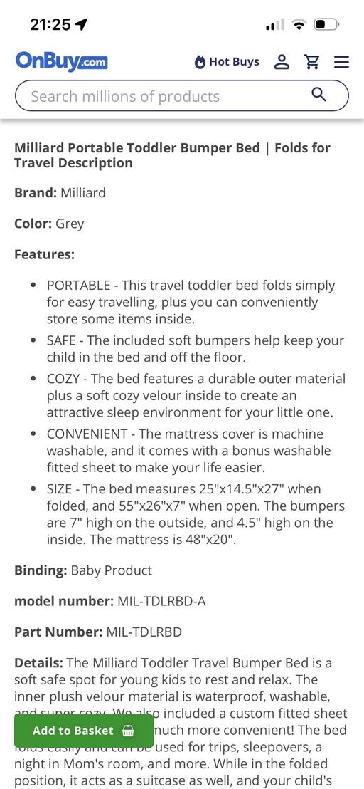 Buy & Sell Rubery Birmingham - Photos for Millard toddler bed