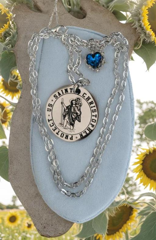 Buy & Sell Dukestown Blaenau Gwent - Photos for Saint Christopher blue heart 18